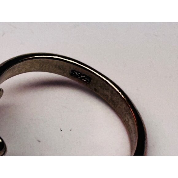 Estate Sterling Silver 925 Hug Ring Size 5.5 Embrace Hands Adjustable Band - Picture 7 of 10